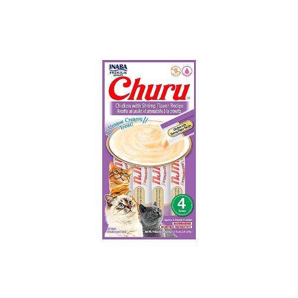 CHURU GALINHA COM AROMA DE CAMARAO - 4 TUBOS 14G