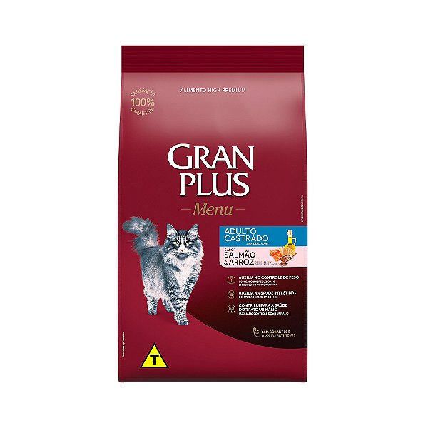 Granplus Menu Gato Adulto Castrado Salmão e Arroz 3g