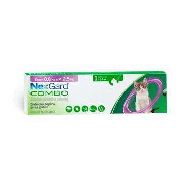 Nexgard Combo Gato 0,800 a 2,5kg 0,9ml 1 pipeta