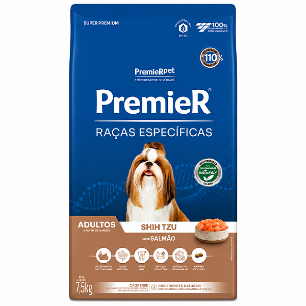 Premier Cães Shih Tzu Adulto Salmão 1kg