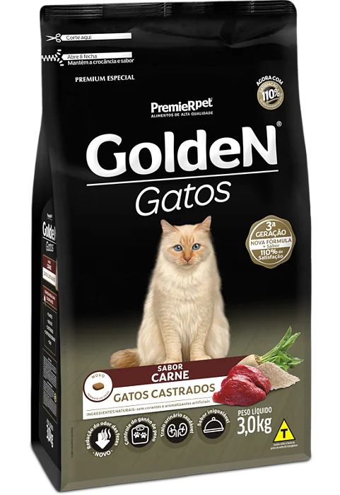 Golden Gato Adulto Castrado Carne 3kg