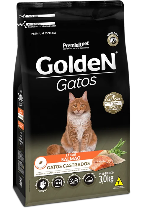 Golden Gato Adulto Castrado Salmão 3kg