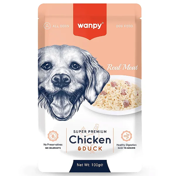 Pestisco para Cão Wanpy Sache Frango e Pato 100g