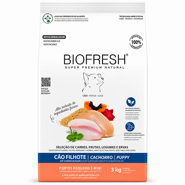 Biofresh Cão Filhote Porte Pequeno Mix Carne 3kg