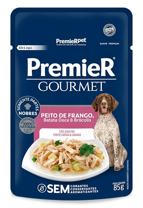 Premier Gourmet Cães Adulto Porte Medio  Frango 85g