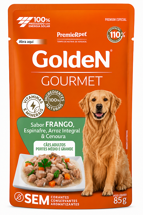 Golden Gourmet Cães Adulto Med/Gr Frango 85g