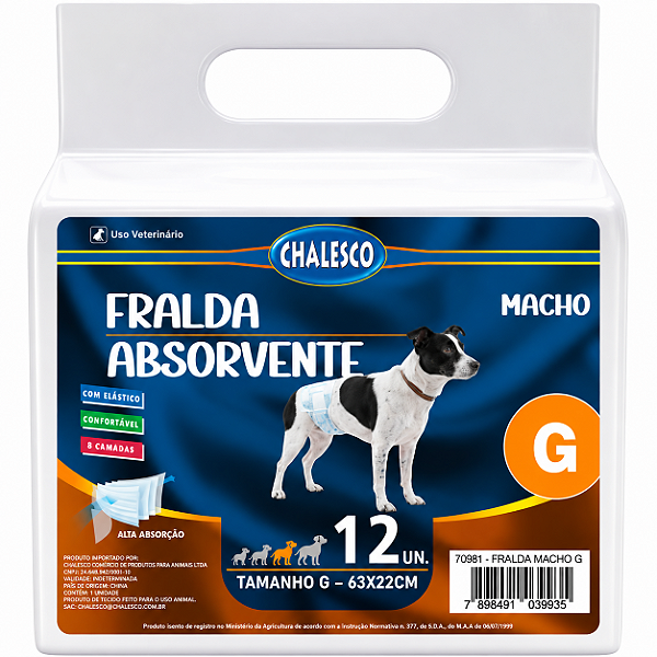 Fralda Macho G 65x20,5 cm Chalesco