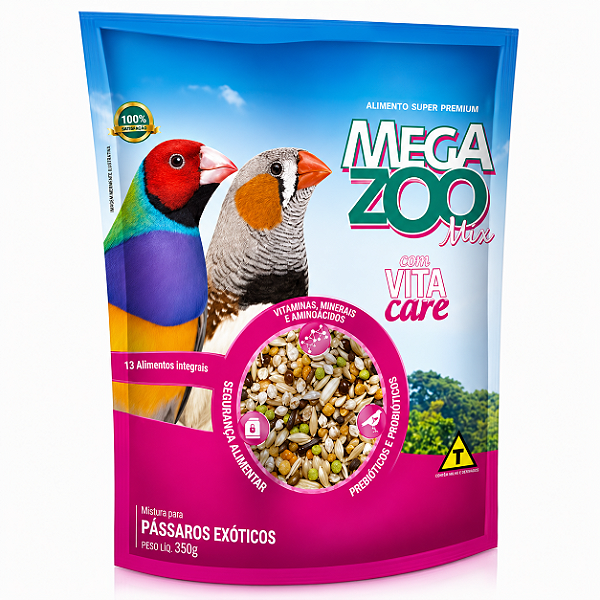 Megazoo Extrusadas Passaros Exoticos 350g