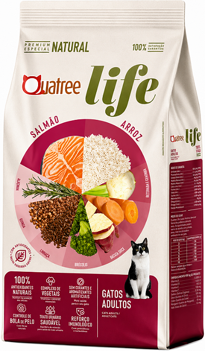 Quatree Life Gatos Castrado Salmão e Arroz 1kg