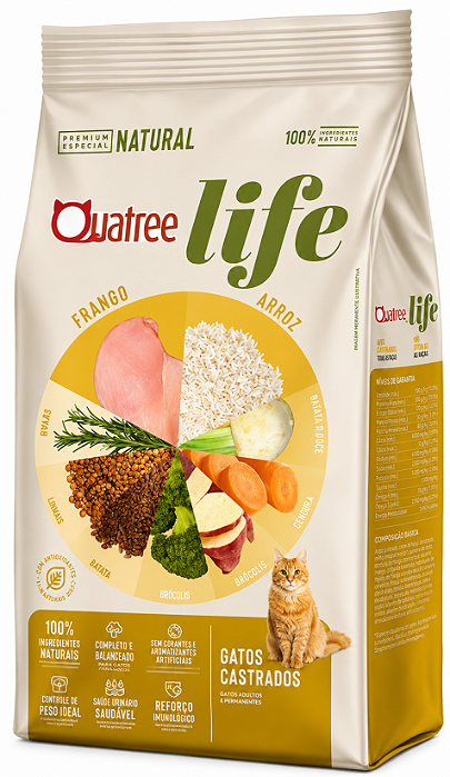 Quatree Life Gatos Frango Castrados 1kg