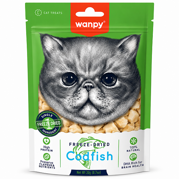 Petisco para Gato Wanpy Freeze Dried Bacalhau 20g