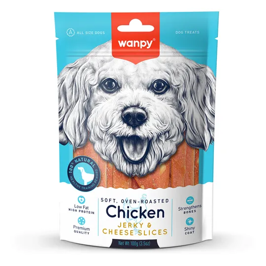 Petisco para Cão Wanpy Fatias de Frango e Queijo 100g