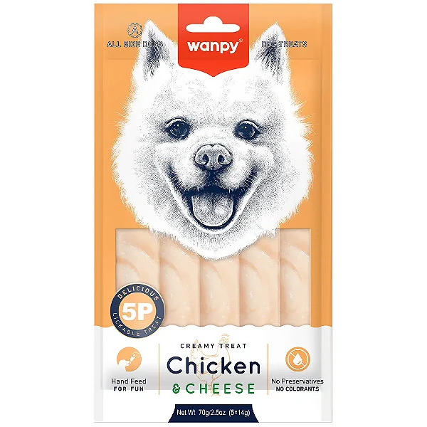 Petisco para Cão Wanpy Creamy Frango e Queijo 70g