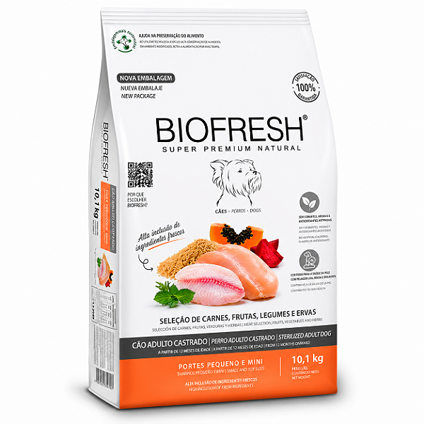 Biofresh Cão Adulto Castrado Pequena e Mini Mix de Carne 3kg