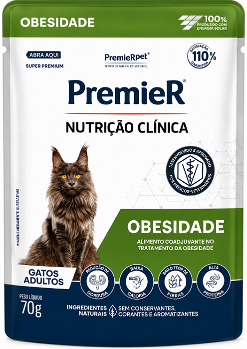 Premier Gourmet Nutrição Clinica Umidos Gato Obesidade 70G