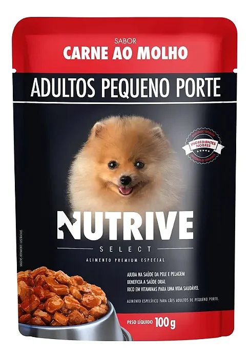Nutrive Select Sache Cães Adulto Porte Pequeno  Carne 100g