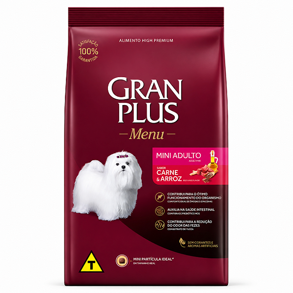 Granplus Menu Cães Adulto Mini Carne e Arroz 15kg