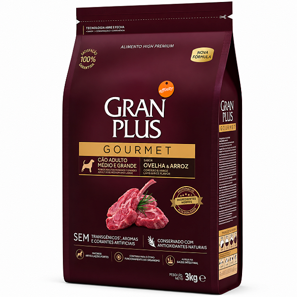 Granplus Gourmet Cães Adulto Medio e Grande Ovelhas e Arroz 15kg