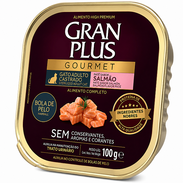 Pate Granplus Gato Bola de Pelo Salmão 100g