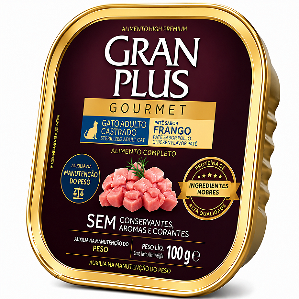 Pate Granplus Gato Castrado Frango 100g
