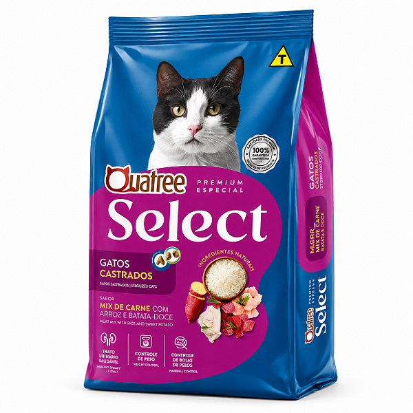 Quatree Select Gatos Castrados Mix de Carnes 1kg