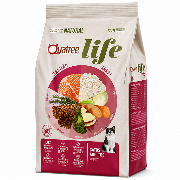 Quatree Life Gatos Castrados Salmão e Arroz 3kg