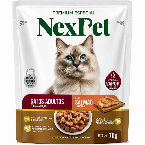Sache Nex Pet Gatos Salmão 70g