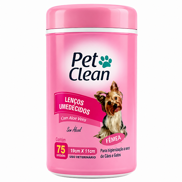 Pet Clean Lenços Umedecidos Fêmea 75un
