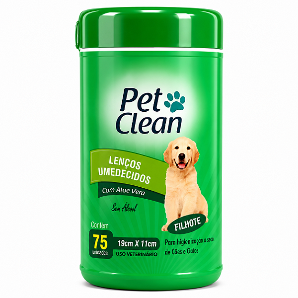 Pet Clean Lenços Umedecidos Filhote 75un