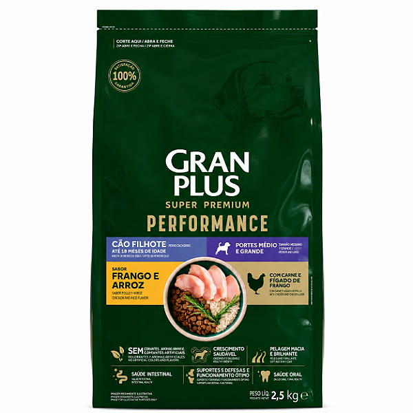 Granplus Cães Filhotes Med/Gr Frango e Arroz 15kg