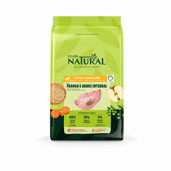 Guabi Cães Adulto Porte Grande Frango e Arroz 12kg