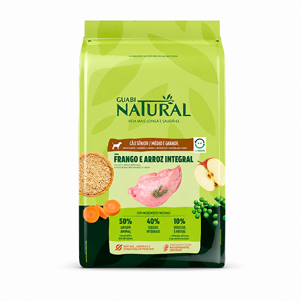 Guabi Cães Senior Grande Porte Frango e Arroz 12kg