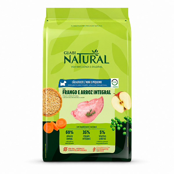Guabi Natural Cães Adulto Mini Frango e Arroz 2,5kg