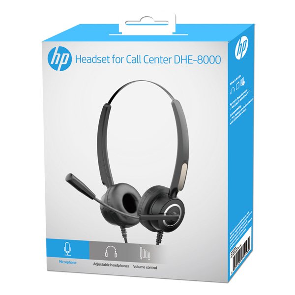 Headset HP DHE-8000, Drivers 30mm, USB, Com Microfone Flexível