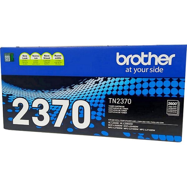 Toner Brother Preto Original - TN2370BR - 2.600 páginas para MFCL2740DW, MFCL2720DW, MFCL2700DW, DCPL2540DW, DCPL2520DW,
