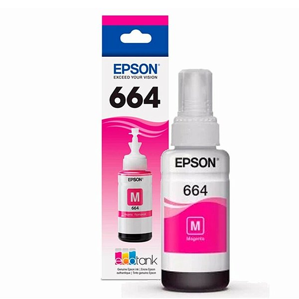 Tinta para Cartucho Epson Magenta Original - T664320 - 6.500 páginas para L220, L365, L375, L380, L395, L555, L565, L575