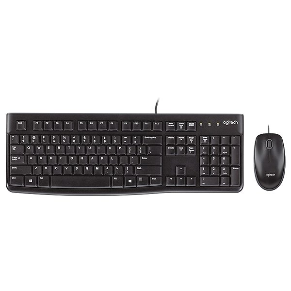 Kit Teclado + Mouse USB Logitech MK120 1000dpi Preto - 920-004429