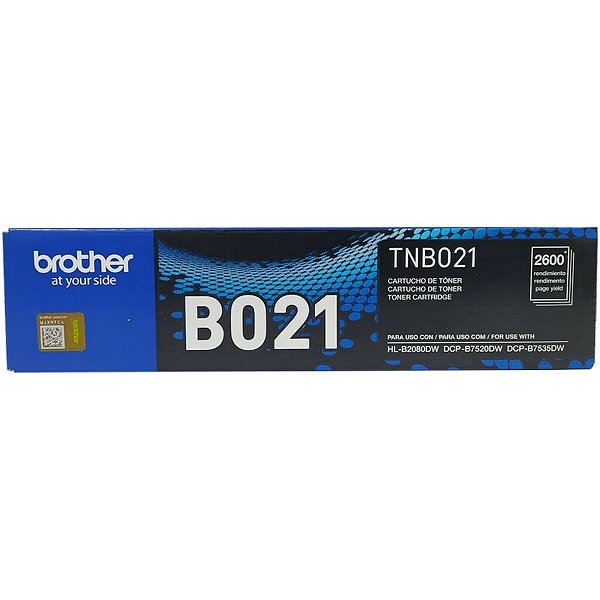 Toner Brother Preto Original - TNB021BR - 2.600 páginas para DCPB7520, DW7520DW, DCPB7535DW