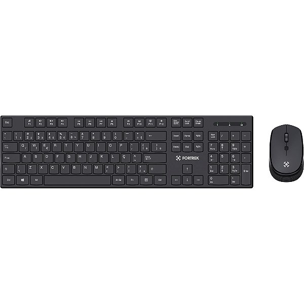 Kit Mouse e Teclado Fortrek CW11 Wireless Preto