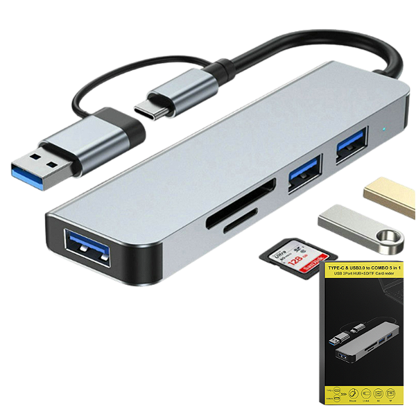 HUB USB-C + USB3.0 5 EM 1 HUB8- 3.0