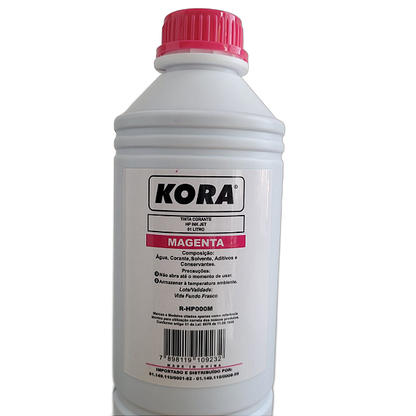 Tinta Recarga de Cartucho HP Kora 1 Litro Magenta