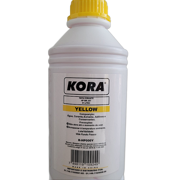Tinta Recarga de Cartucho HP Kora 1 Litro Yellow