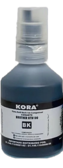 Refil De Tinta Kora Para Btd100 T230 T430w T530dw T730dw Preto