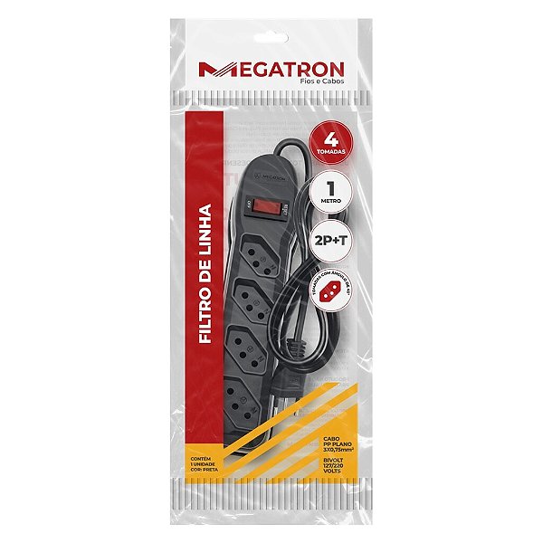 FILTRO LINHA ( 4TOM) (1,0M) (BIV) (PRETO) (MEGATRON)(61)