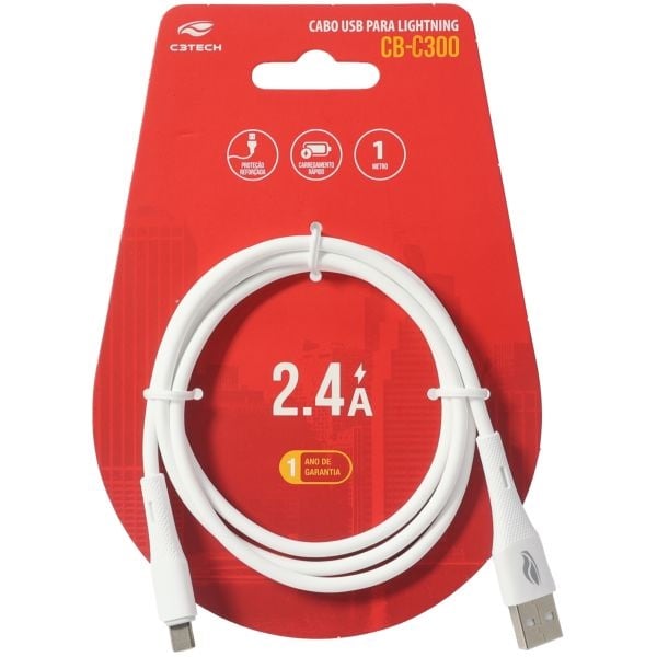 Cabo USB-USB-C 1M CB-C300WH C3Tech
