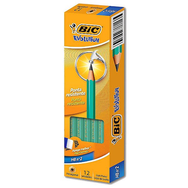 LAPIS PRETO EVOLUTION HB 2 SEXTAVADO CP C/12 BIC