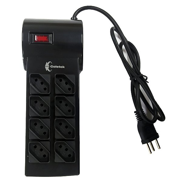Filtro De Linha Com 8 Tomadas FL-82BK Coletek Energia