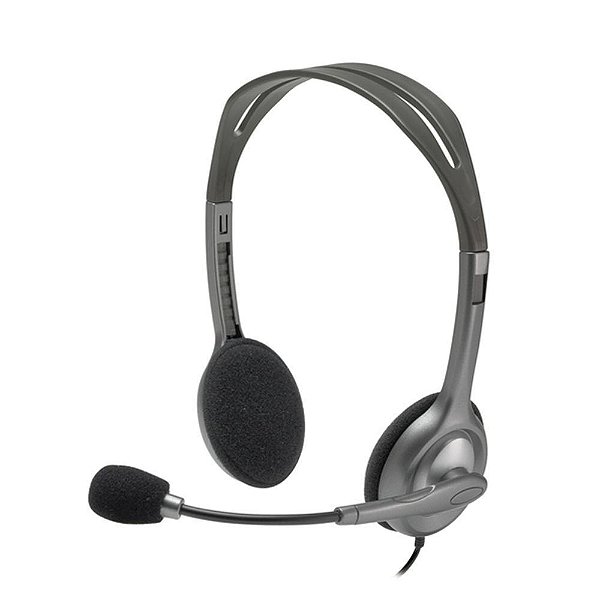 HEADSET COM FIO LOGITECH H111 COM MICROFONE COM REDUÇÃO DE RUÍDO E CONEXÃO 3,5MM