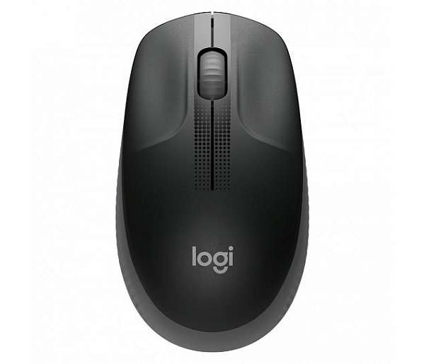 MOUSE SEM FIO LOGITECH M190 COM DESIGN AMBIDESTRO COMPACTO, CONEXÃO USB E PILHA INCLUSA, CINZA