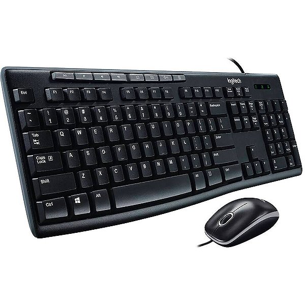 Kit Teclado + Mouse USB Logitech MK200 Preto - 920-002718
